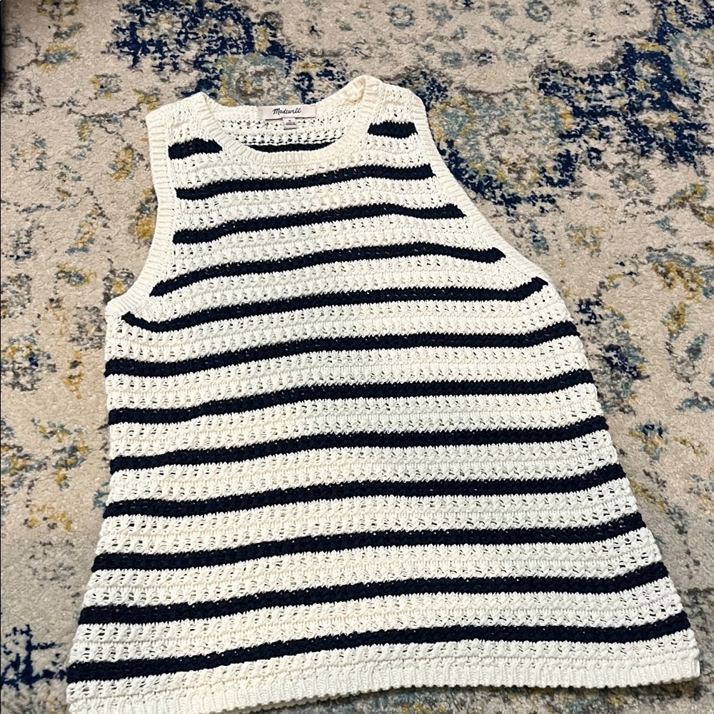 Madewell Striped Sleeveless Knit Top medium